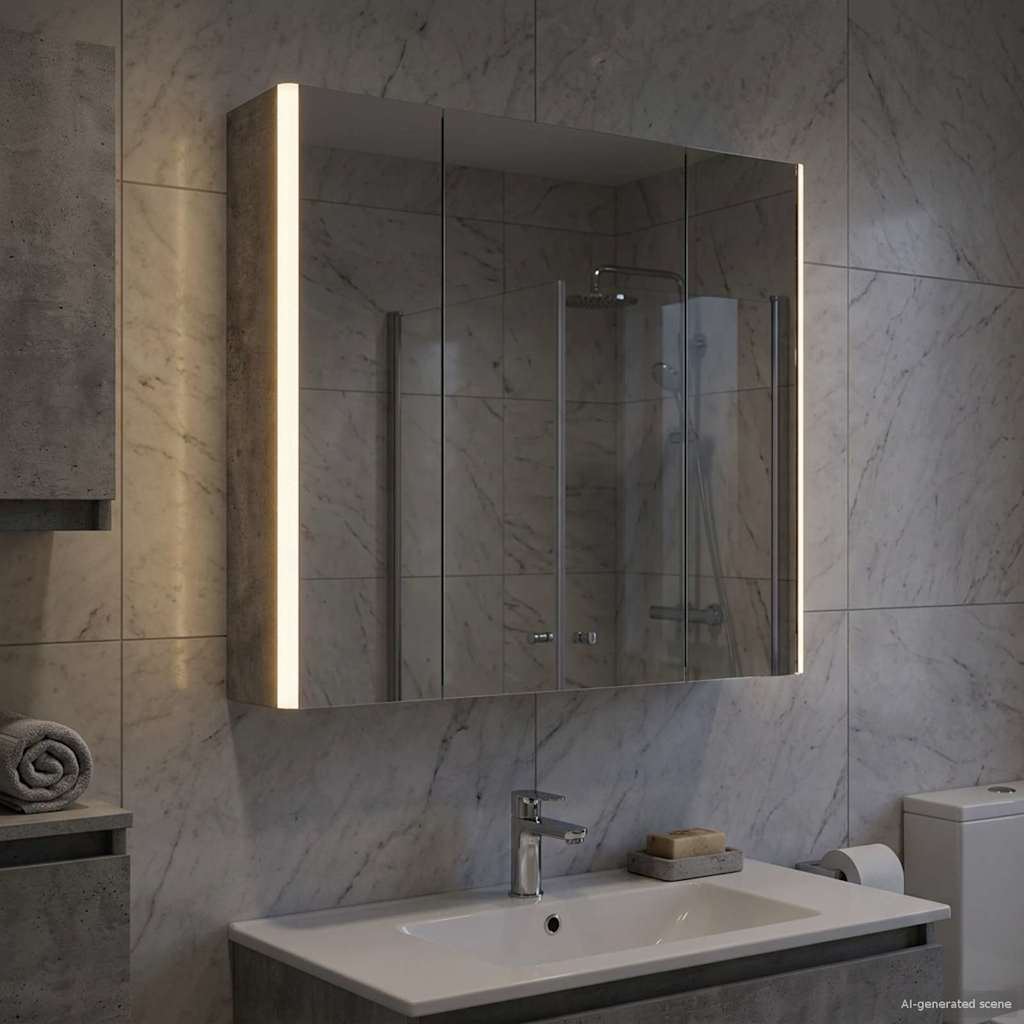 Koupelnová zrcadlová skříň Betonově šedá 63,5 x 15,5 x 60,5 cm - obrázek 4