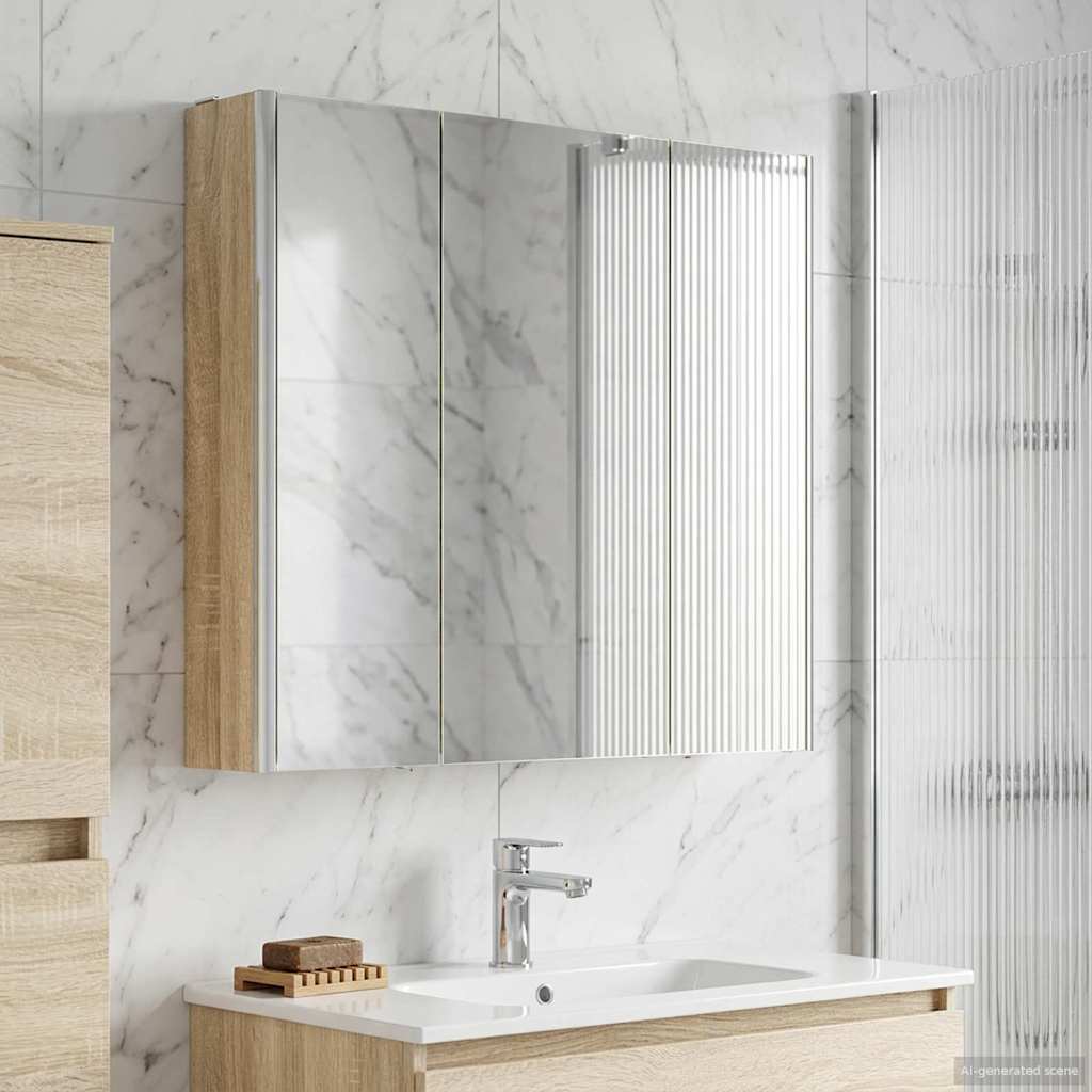 Koupelnová zrcadlová skříň Sonoma dub 73.5 x 15.5 x 70 cm - obrázek 4