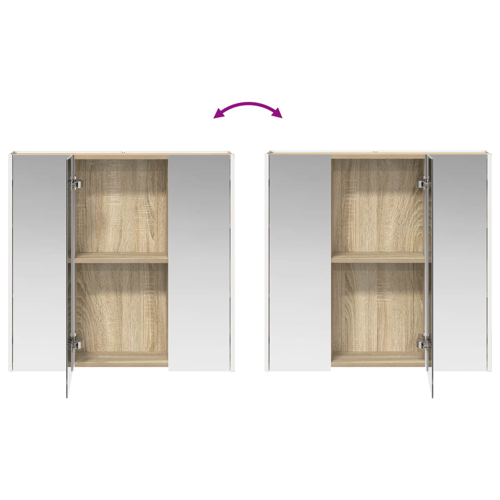 Koupelnová zrcadlová skříň Sonoma dub 73.5 x 15.5 x 70 cm - obrázek 12