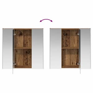 Koupelnová zrcadlová skříň Staré dřevo 73.5 x 15.5 x 70 cm - obrázek 12