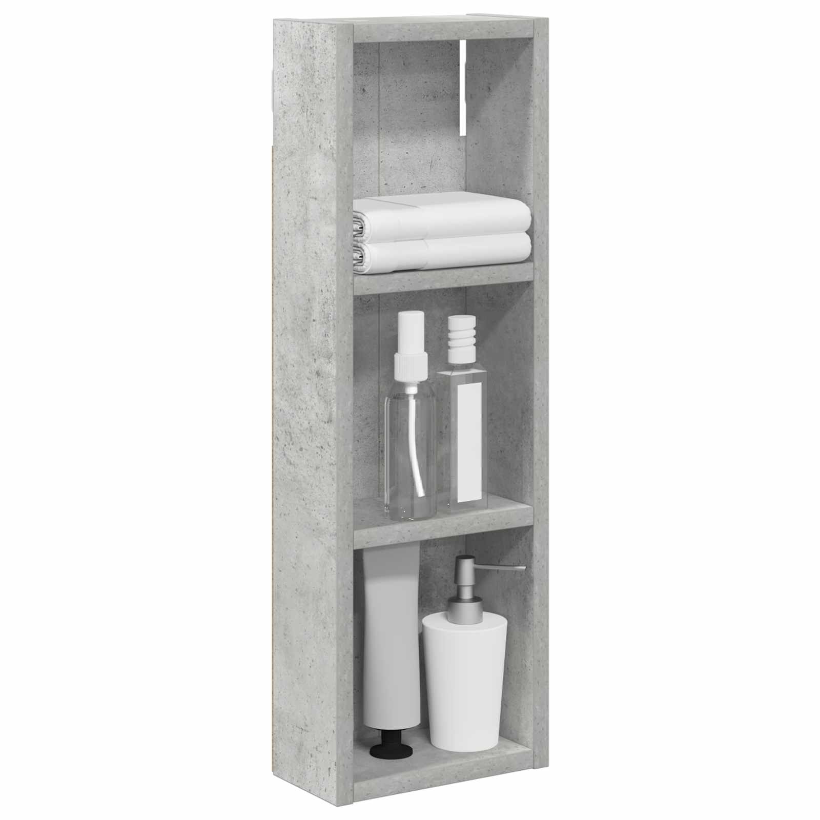 Koupelnová nástěnná skříňka Betonově Šedá 20 x 10 x 60,5 cm - obrázek 3
