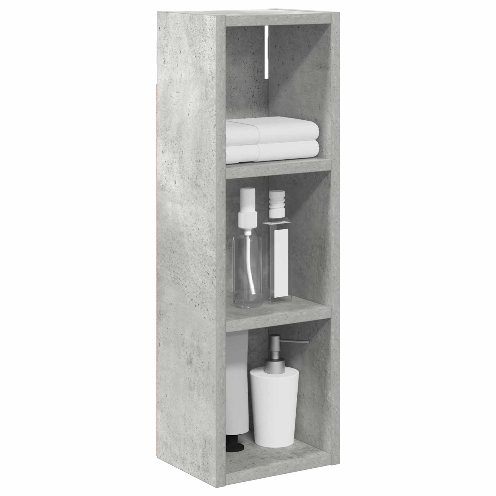 Koupelnová nástěnná skříňka Betonově Šedá 20 x 16 x 62,5 cm - obrázek 3