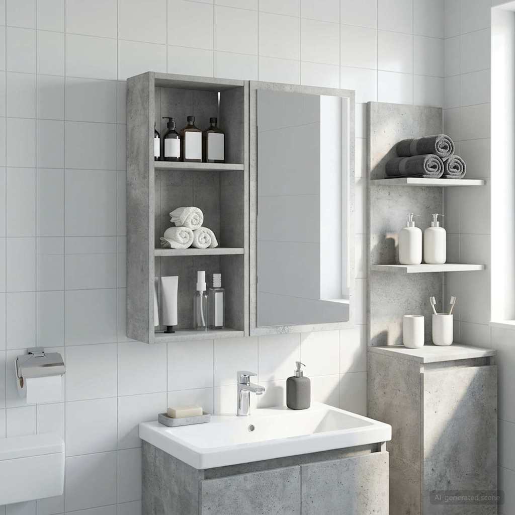 vidaXL Badrumsväggskåp BetongGrå 30 x 14 x 70 cm Konstruerat trä