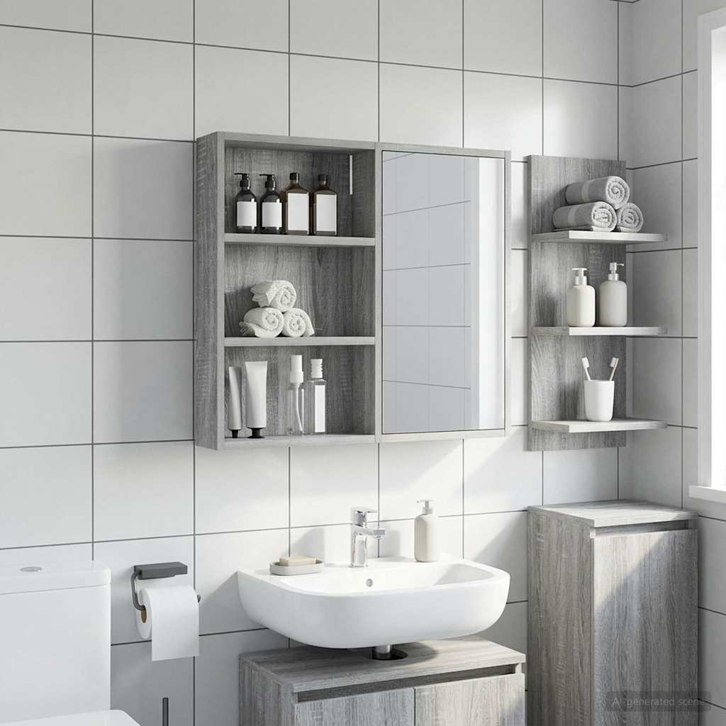 Koupelnová nástěnná skříňka Šedá Sonoma 40 x 10 x 60,5 cm - obrázek 5