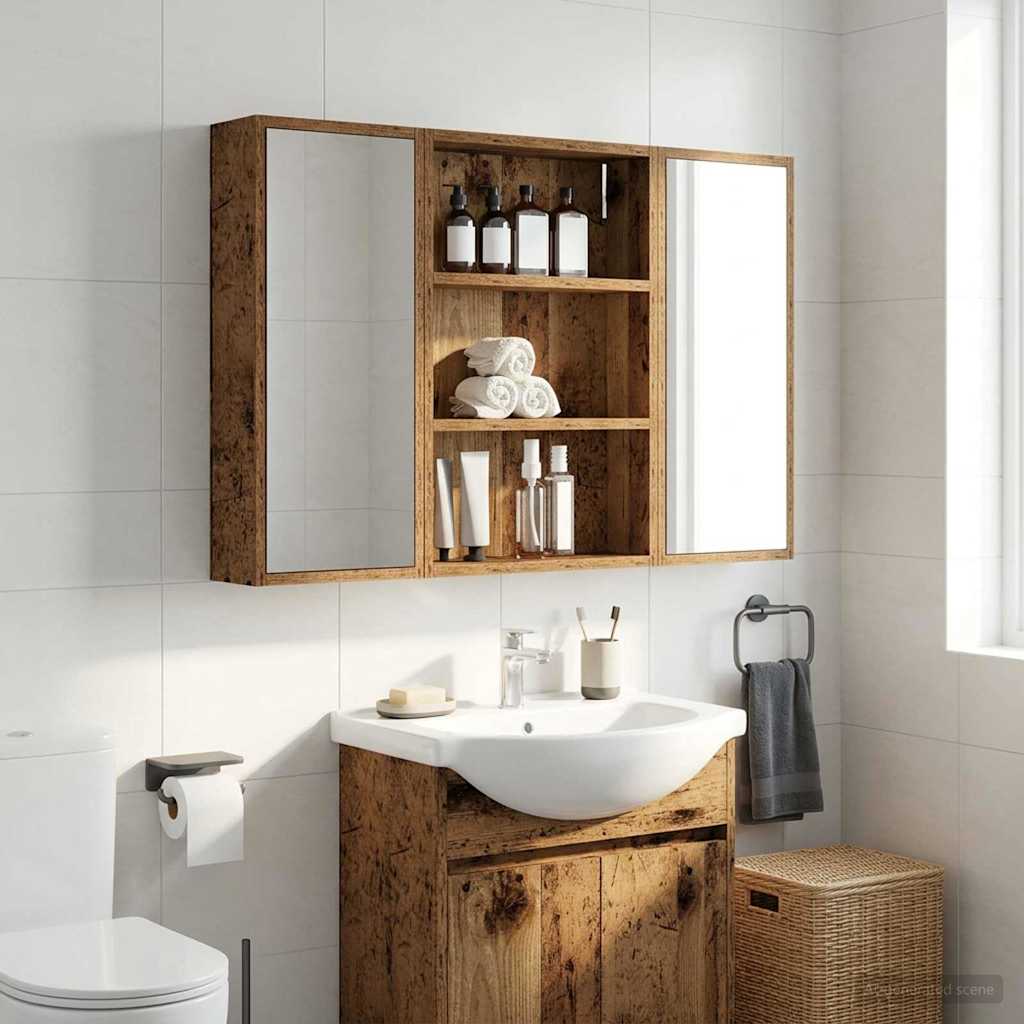 vidaXL Dulap de perete pentru baie Lemn vechi 40 x 10 x 60,5 cm