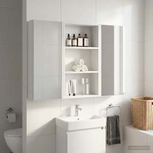 Kopalna stenska omarica s polico Bela 40 x 14 x 70 cm