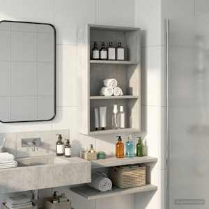 Kopalna stenska omarica s polico Beton Siva 40 x 14 x 70 cm