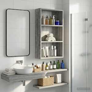 Kopalna stenska omarica s polico Siva Sonoma 40 x 14 x 70 cm