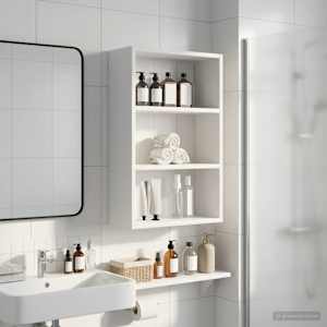 Kopalna stenska omarica s polico Bela 40 x 16 x 62,5 cm