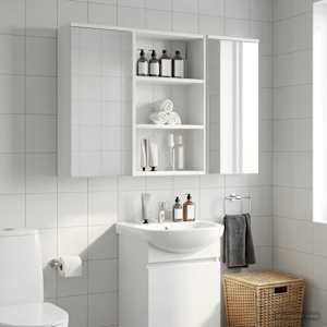 Kopalna stenska omarica s polico Bela 40 x 16 x 62,5 cm