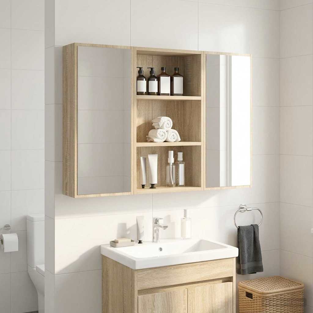 vidaXL Dulap de perete pentru baie Stejar Sonoma 40 x 16 x 62,5 cm
