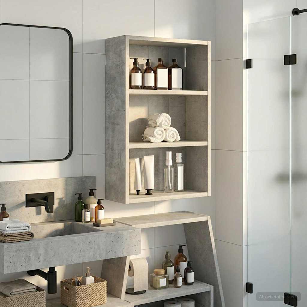 vidaXL Badrumsväggskåp BetongGrå 40 x 16 x 62,5 cm Konstruerat trä