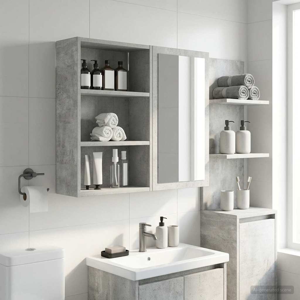 Koupelnová nástěnná skříňka Betonově Šedá 40 x 16 x 62,5 cm - obrázek 5