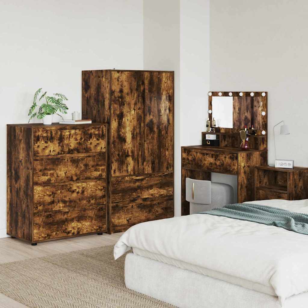 Dulapuri arhivă - Dulapuri de depozitare 2 pcs Stejar fumuriu 80 x 48 x 105 cm