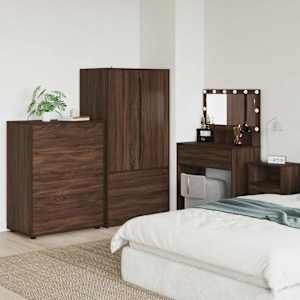 Úložné skříně 2 pcs Hnědý dub 80 x 48 x 105 cm kompozitní dřevo - obrázek 1