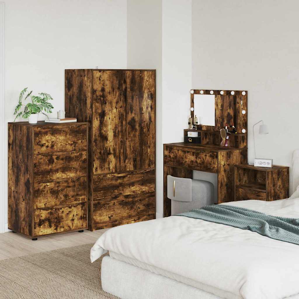 Mobilă și Mobilier - Dulapuri de depozitare 2 pcs Stejar fumuriu 60 x 48 x 105 cm