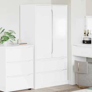 Garderobna omara Bela 79,5 x 49 x 156 cm Konstruirano leseno