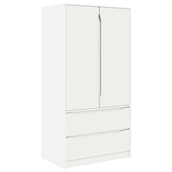 vidaXL Garderoobikapp sahtliga Valge 79,5 x 49 x 156 cm T&ouml;&ouml;deldud puit