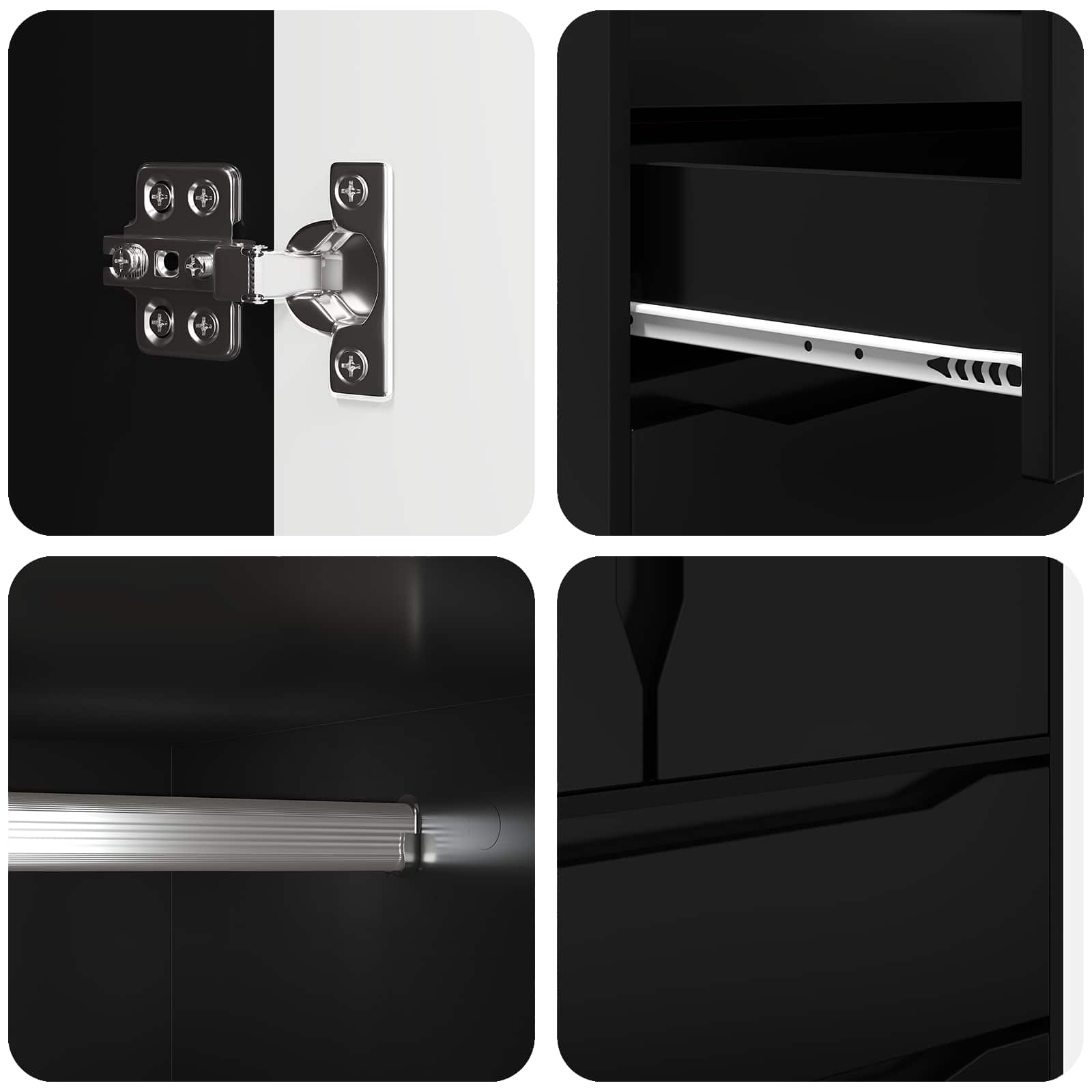 Kleiderschrank mit Tür Schwarz 79,5 x 49 x 156 cm Holzwerkstoff – Ansicht 10