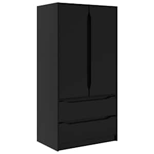vidaXL Garderoobikapp sahtliga Must 79,5 x 49 x 156 cm T&ouml;&ouml;deldud puit