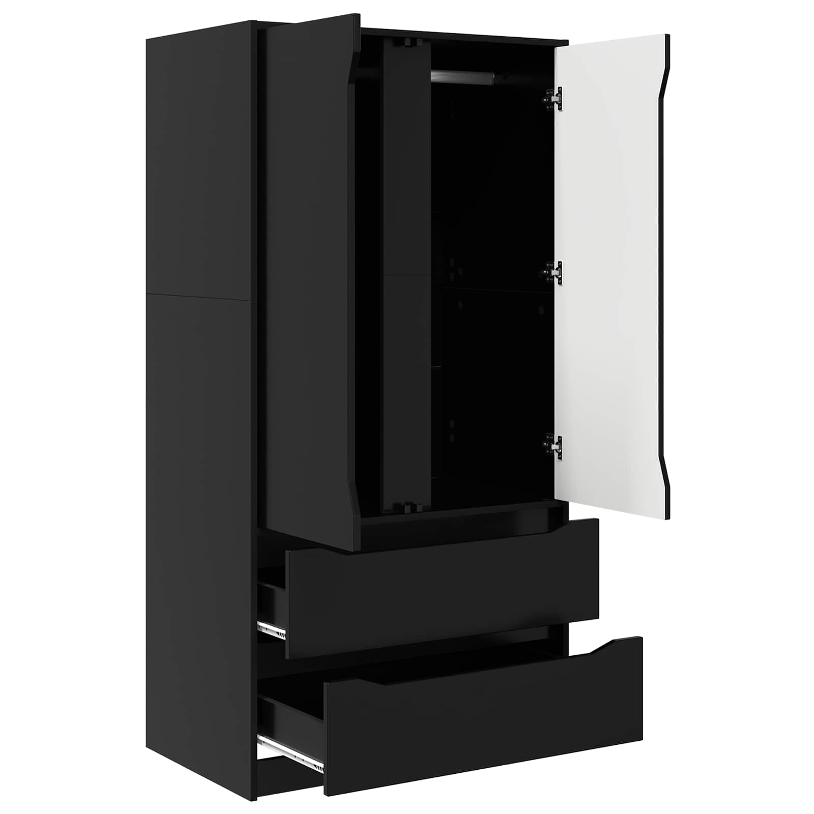 Kleiderschrank mit Tür Schwarz 79,5 x 49 x 156 cm Holzwerkstoff – Ansicht 5