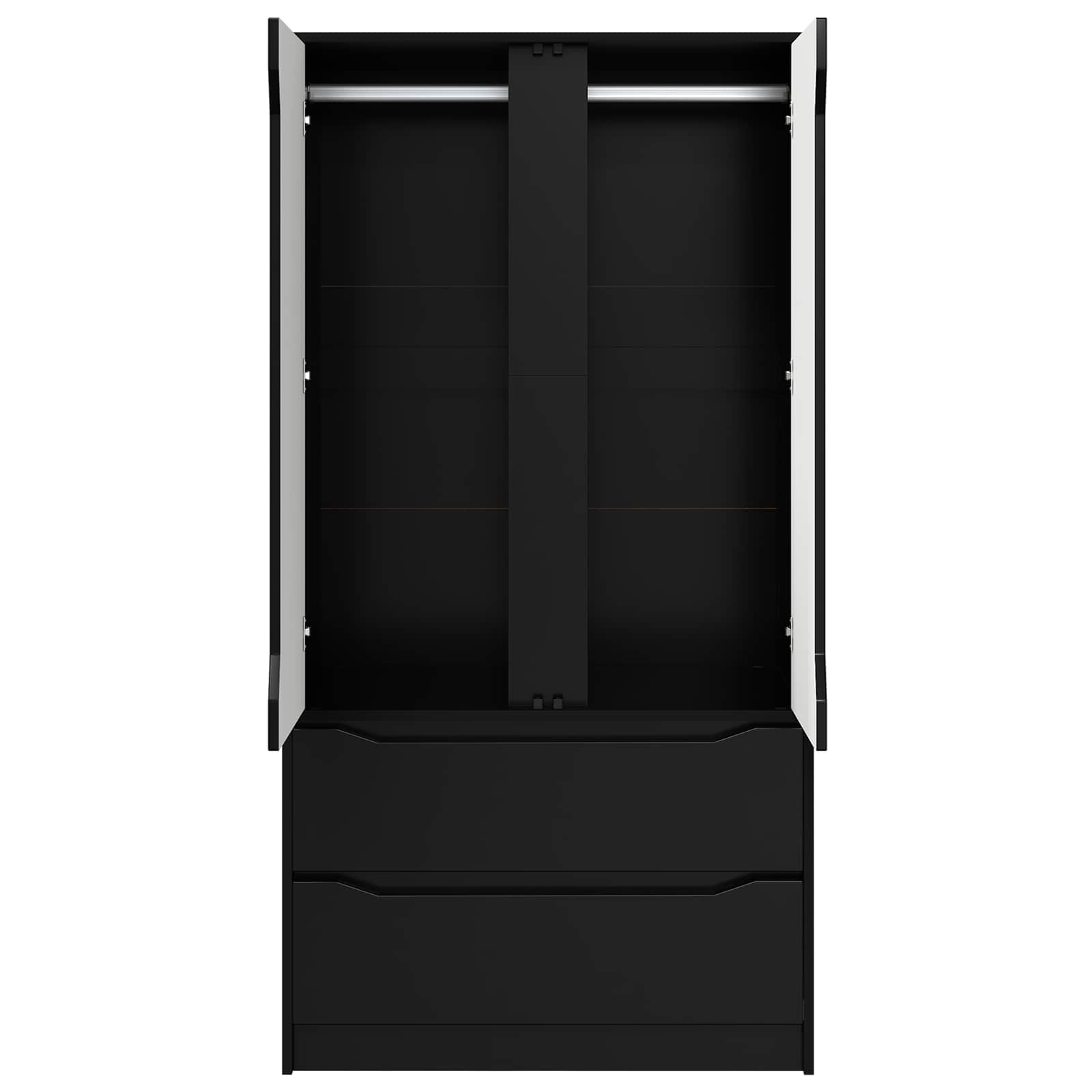 Kleiderschrank mit Tür Schwarz 79,5 x 49 x 156 cm Holzwerkstoff – Ansicht 6