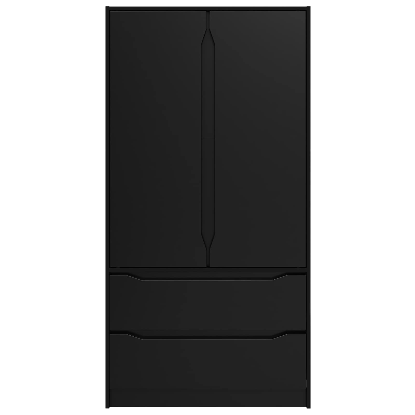 Kleiderschrank mit Tür Schwarz 79,5 x 49 x 156 cm Holzwerkstoff – Ansicht 7