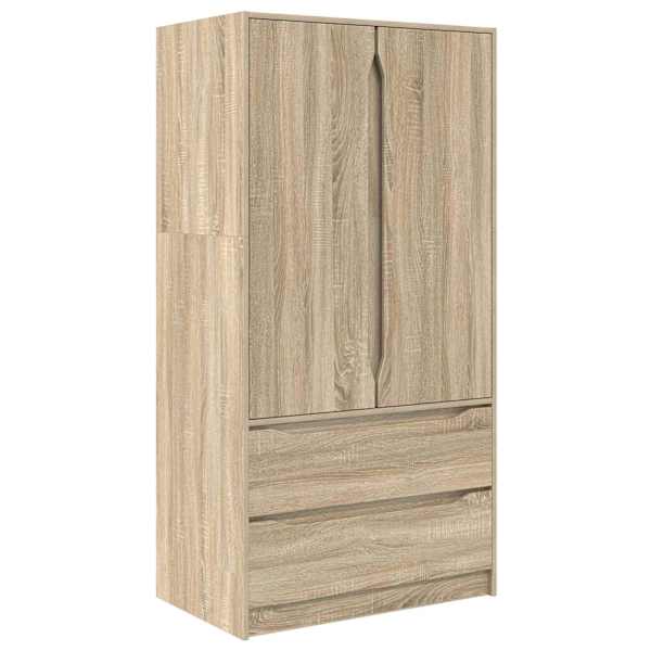 vidaXL Garderoobikapp Sonoma tamm 79,5 x 49 x 156 cm T&ouml;&ouml;deldud puit