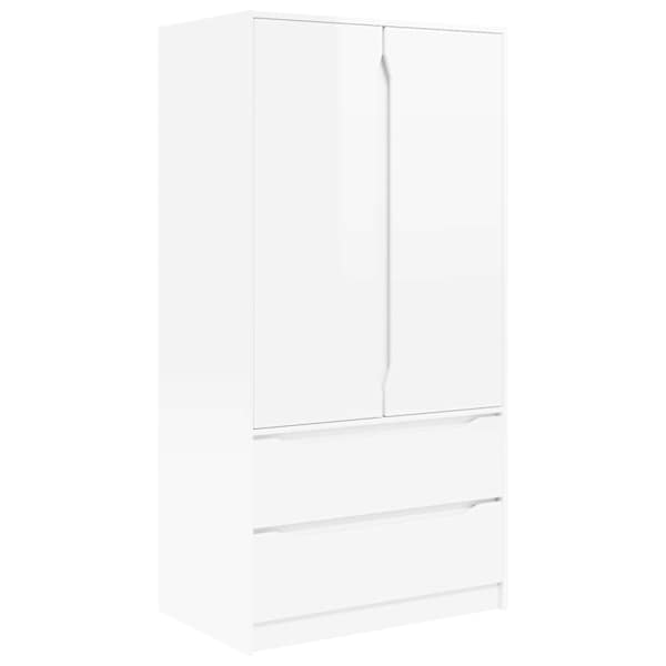 vidaXL Garderoobikapp sahtliga K&otilde;rgl&auml;ikega Valge 79,5 x 49 x 156 cm