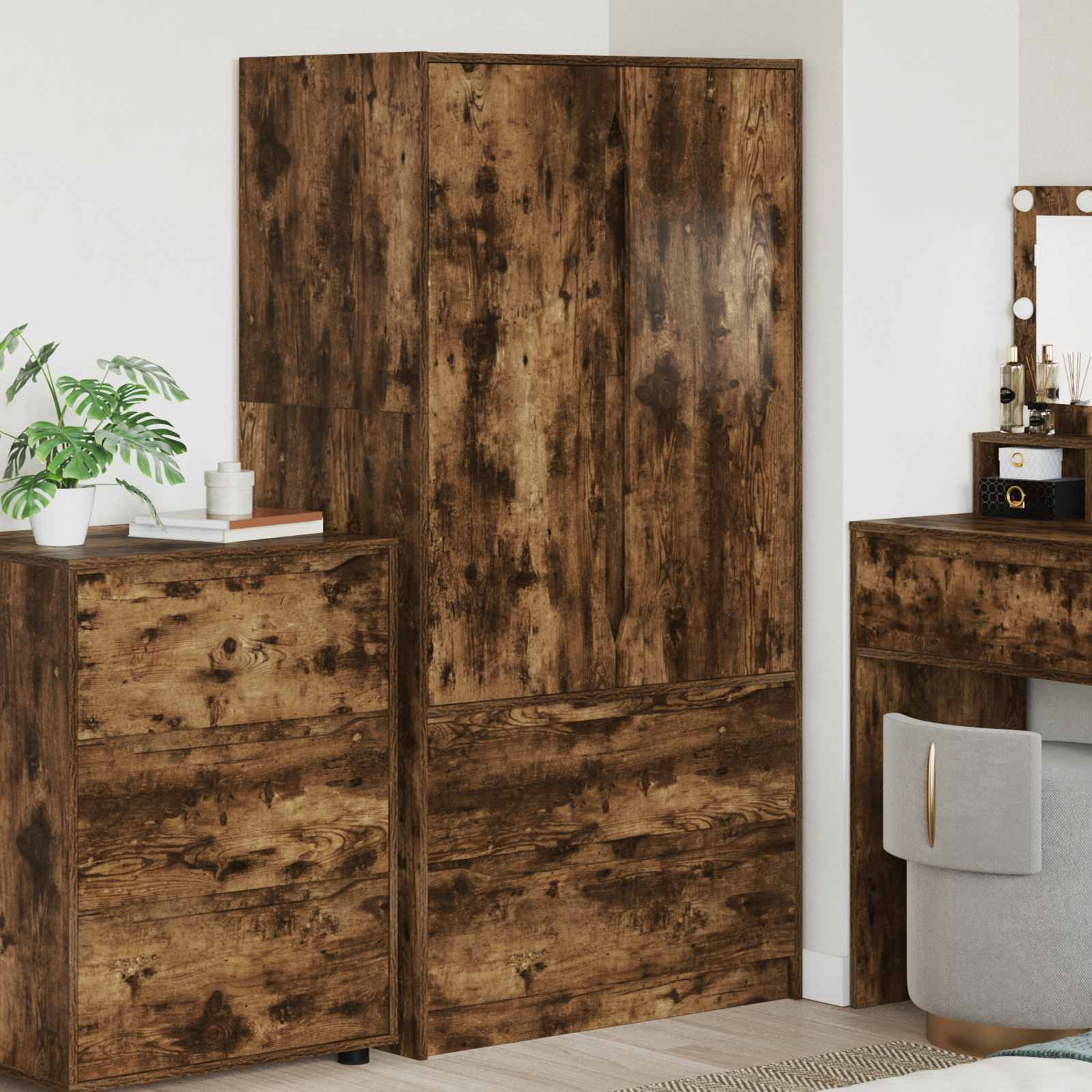 Garderoobikapp sahtliga Suitsetatud Tamm 79,5 x 49 x 156 cm