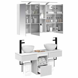 Sada koupelnových skříněk 4 pcs Bílá 100 x 14,5 x 70 cm - obrázek 3