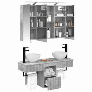 Sada koupelnových skříněk 4 pcs Betonově šedá - obrázek 3