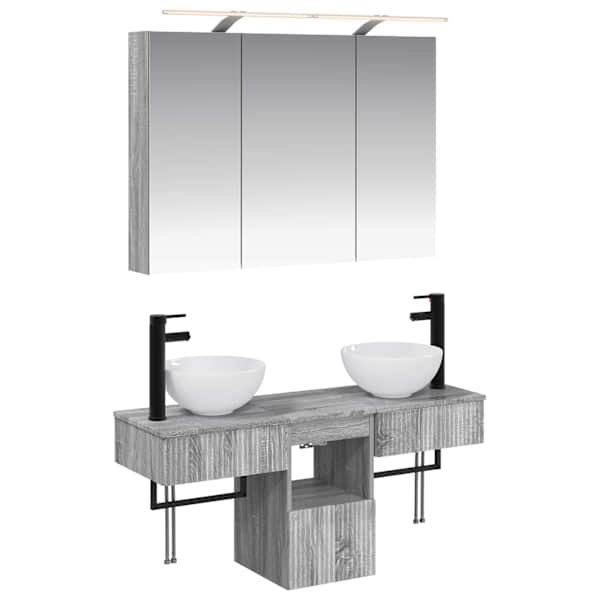 vidaXL Vannitoa kapikomplekt 4 tk Hall Sonoma Tehispuit