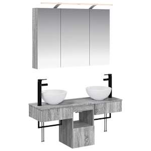 Komplet omaric za kopalnico 4 pcs Siva Sonoma