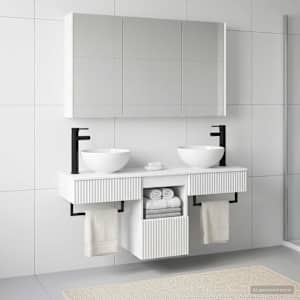 Komplet omaric za kopalnico 4 pcs Bela 103,5 x 15,5 x 70 cm