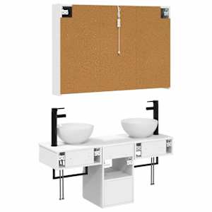 Sada koupelnových skříněk 4 pcs Bílá 103,5 x 15,5 x 70 cm - obrázek 8