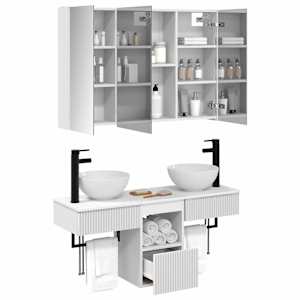 Sada koupelnových skříněk 4 pcs Bílá 103,5 x 15,5 x 70 cm - obrázek 3