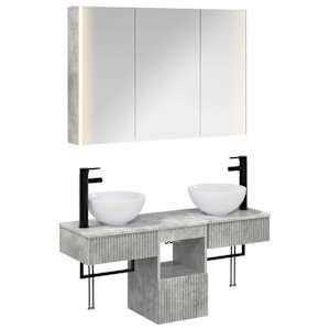 Sada koupelnových skříněk 4 pcs Betonově šedá - obrázek 2