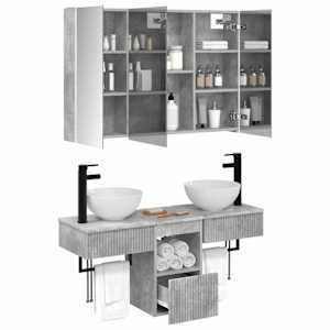 Sada koupelnových skříněk 4 pcs Betonově šedá - obrázek 3