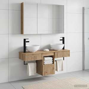 Sada koupelnových skříněk 4 pcs Dub artisan - obrázek 1