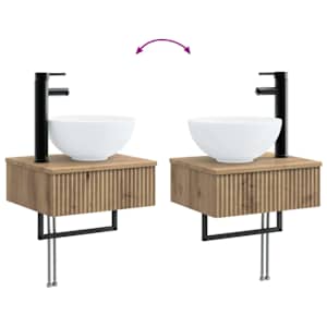 Sada koupelnových skříněk 4 pcs Dub artisan - obrázek 13