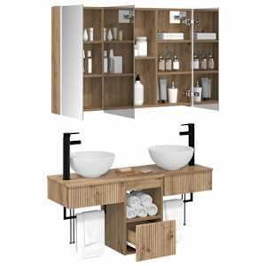 Sada koupelnových skříněk 4 pcs Dub artisan - obrázek 3