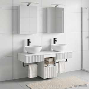 Sada koupelnových skříněk 5 pcs Bílá 40 x 10,5 x 60,5 cm