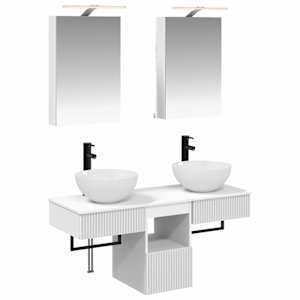 Sada koupelnových skříněk 5 pcs Bílá 40 x 10,5 x 60,5 cm - obrázek 2
