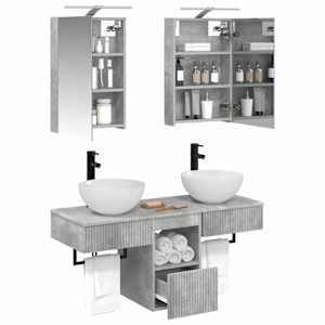 Sada koupelnových skříněk 5 pcs Betonově šedá - obrázek 3