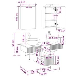 Sada koupelnových skříněk 5 pcs Betonově šedá - obrázek 14