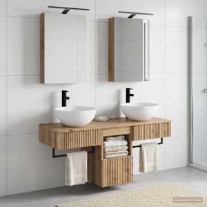 Sada koupelnových skříněk 5 pcs Dub artisan 40 x 10,5 x 60,5 cm - obrázek 1