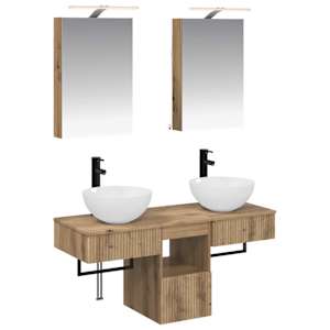 Sada koupelnových skříněk 5 pcs Dub artisan 40 x 10,5 x 60,5 cm - obrázek 2