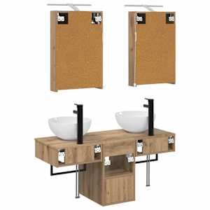 Sada koupelnových skříněk 5 pcs Dub artisan 40 x 10,5 x 60,5 cm - obrázek 8