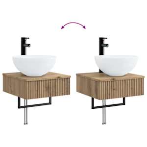 Sada koupelnových skříněk 5 pcs Dub artisan 40 x 10,5 x 60,5 cm - obrázek 13